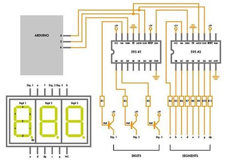 Best way to wire my 3 digits 7 segment display ? - LEDs and Multiplexing - Arduino Forum