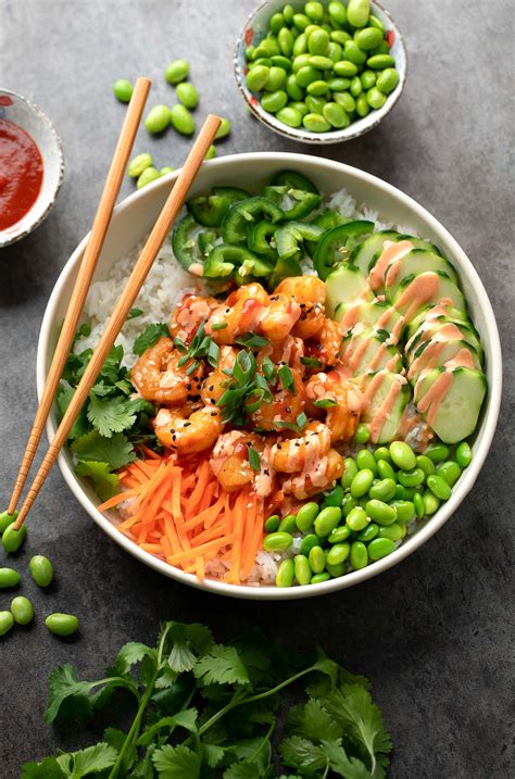 Spicy Shrimp Rice Bowls - Peas and Crayons