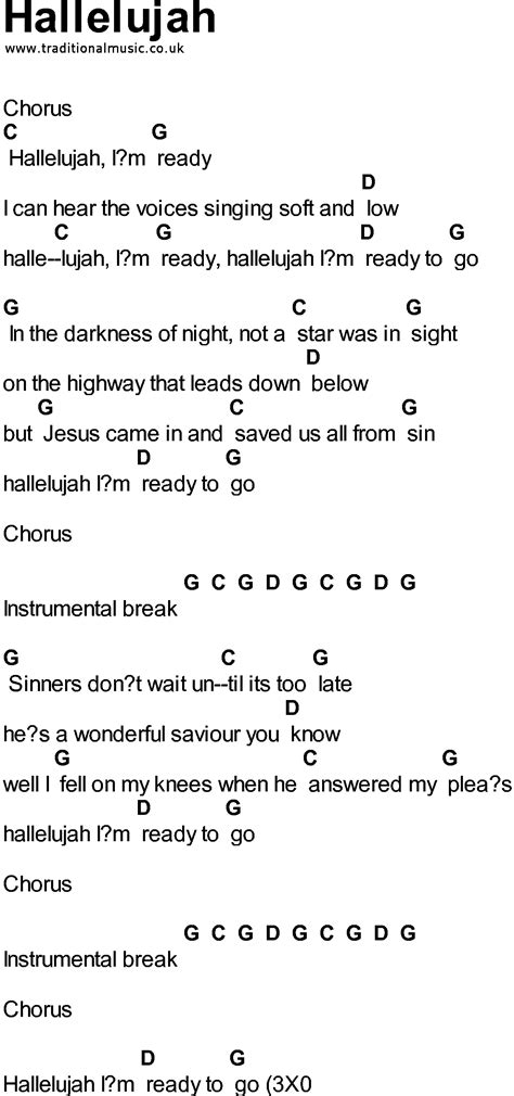 Bluegrass songs with chords - Hallelujah