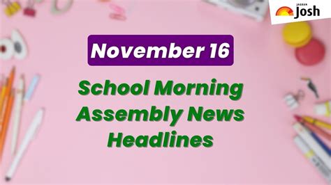 School Assembly News Headlines For (16 November): ICC World Cup Semi-Final India vs New Zealand ...