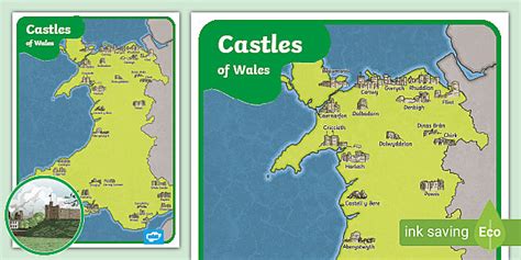 Castles of Wales Map | Welsh Landmarks (teacher made)