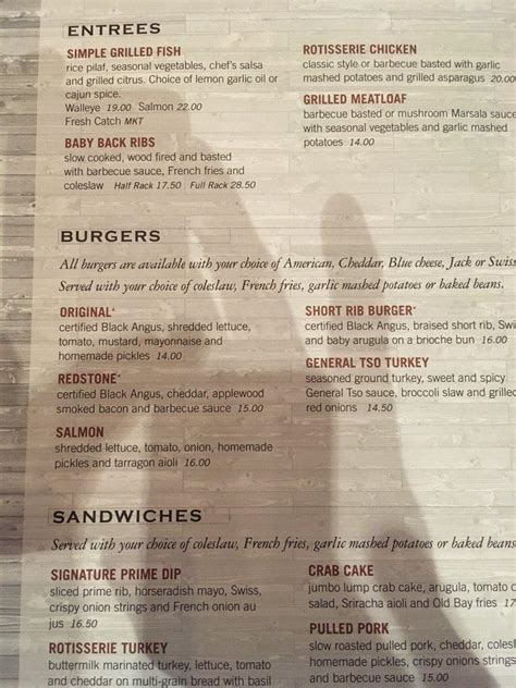 Menu at Redstone American Grill restaurant, Plymouth Meeting, 512 W ...