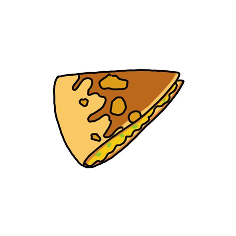 How to Draw a Slice of Quesadilla - Step by Step Easy Drawing Guides ...