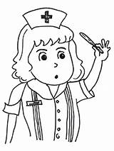 Nurse With A Thermometer coloring Page  Download Print Or Color sketch template