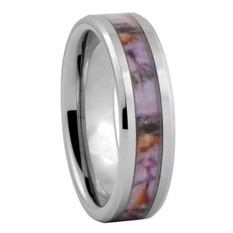 Women's Camo Hunting Camouflage Wedding Band Ring Pink/Rose 6mm Tungsten Carbide - Walmart.com ...