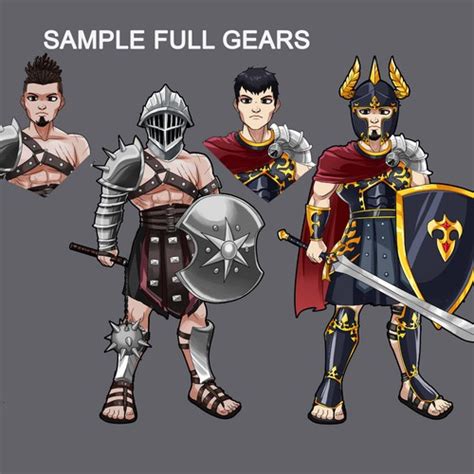 Create the main Gladiator character for an innovative new online game ...