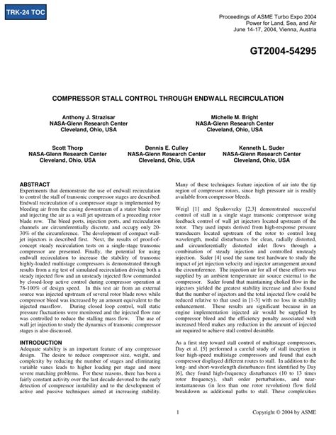 (PDF) Compressor Stall Control Through Endwall Recirculation