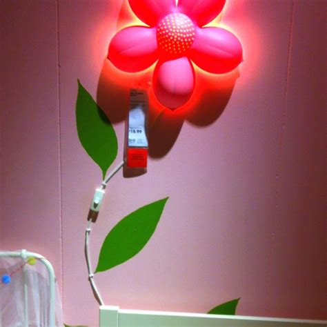 Leaves painted on wall with ikea flower light | Ikea flower light, Flower lights, Ikea wall