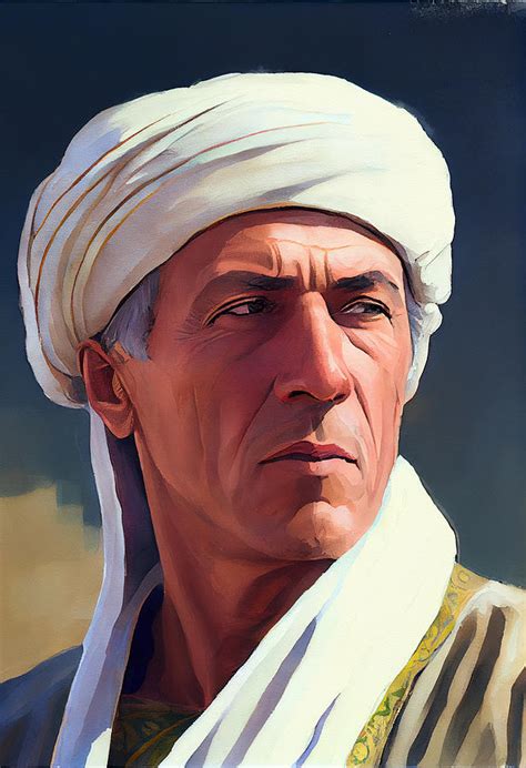 portrait of berber with white turban watercolor by Asar Studios Digital ...