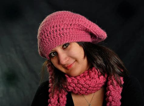 Pink Beret Handmade Crochet Unique - Etsy