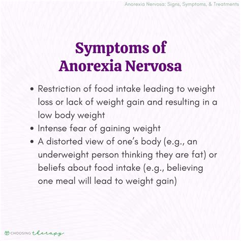 Anorexia Nervosa Signs And Symptoms