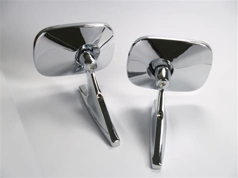 SQUARE CHROME FENDER DOOR MIRROR PAIR NEW CLASSIC CAR ( 2pcs ) | eBay