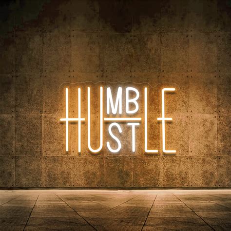 Hustle LED Neon Sign for Wall Decor, Humble LED Neon Lights Party ...