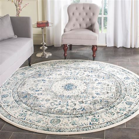 Safavieh Evoke Gray/Ivory 9 ft. x 9 ft. Round Area Rug-EVK220D-9R - The Home Depot