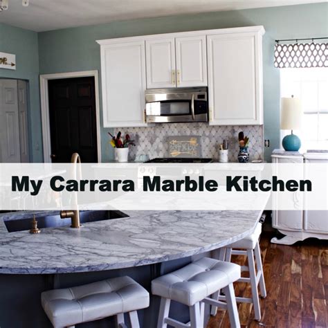 My Carrara Marble Kitchen and Tips for Choosing Marble Countertops - Spinach Tiger