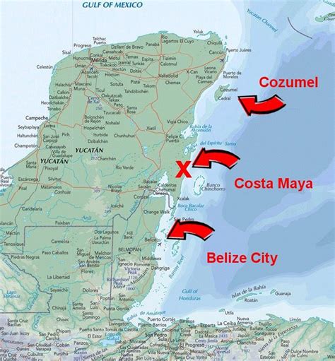 Map Puerto Costa Maya Mexico