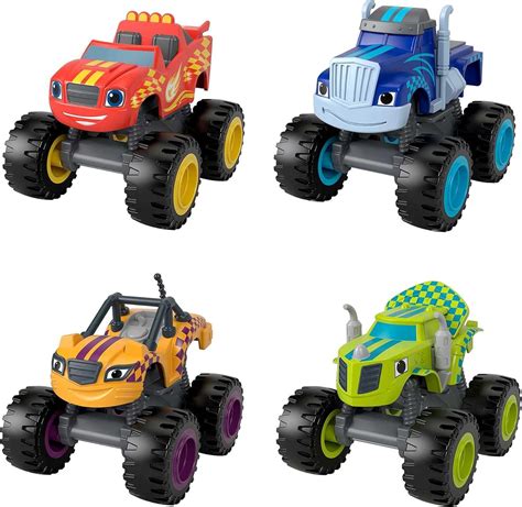 Fisher-Price Blaze and The Monster Machines Racers 4 Pack, set of die-cast metal push-along ...