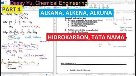 (177) 4.4 Tata nama senyawa hidrokarbon: jenuh (alkana) dan tak jenuh (alkena & alkuna) part 4 ...