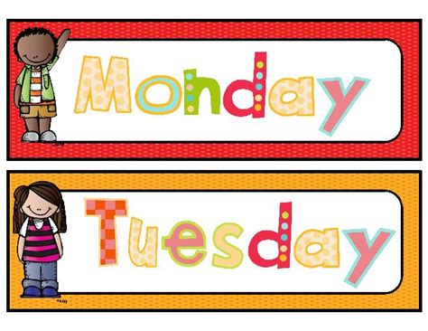 days of the week clipart printable - Clip Art Library