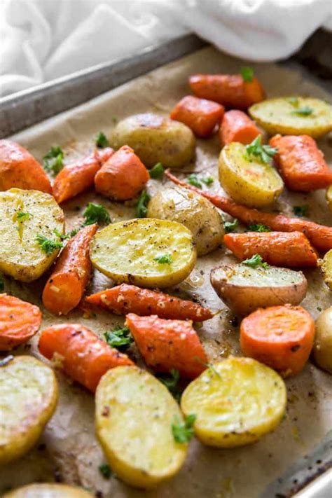 Roasted Potatoes and Carrots are an easy side dish perfect for serving ...