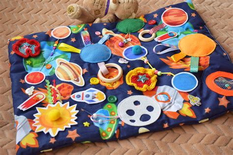 Galaxy Play Mat Sensory Blanket Quite Book Fidget Toy Baby Activity ...