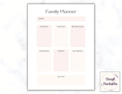 Family Planner PRINTABLE, Family Calendar, Cleaning Schedule, Weekly ...