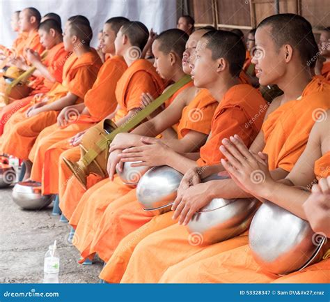 Monks Alms Ceremony, Thailand Editorial Photography - Image of thapae, buddhism: 53328347