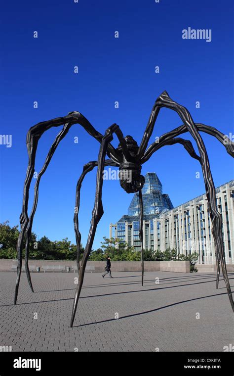 "Maman" a giant spider sculpture created by Louise Bourgeois dwarfs the National Art Gallery of ...