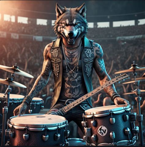 Multi-talented Wolf musician by kodiboz on DeviantArt