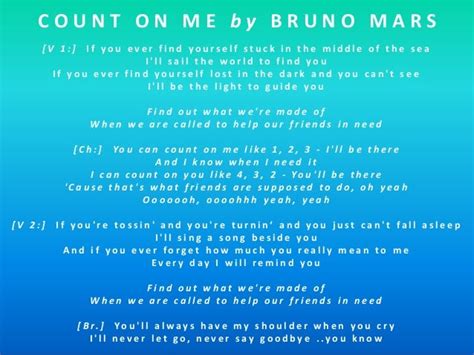 Bruno Mars Count On Me Lyrics Printable - Printable Word Searches