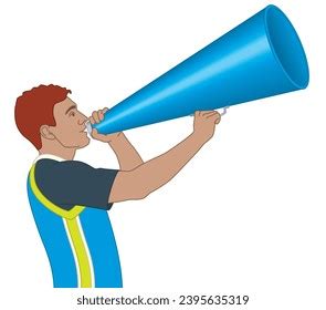 Cheerleading Male Cheerleader Shouting Megaphone Isolated Stock Vector (Royalty Free) 2395635319 ...