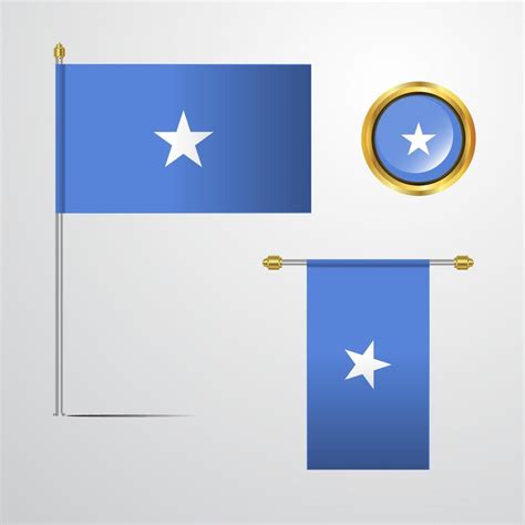 Somalia waving Flag design with badge vector 14218907 Vector Art at Vecteezy