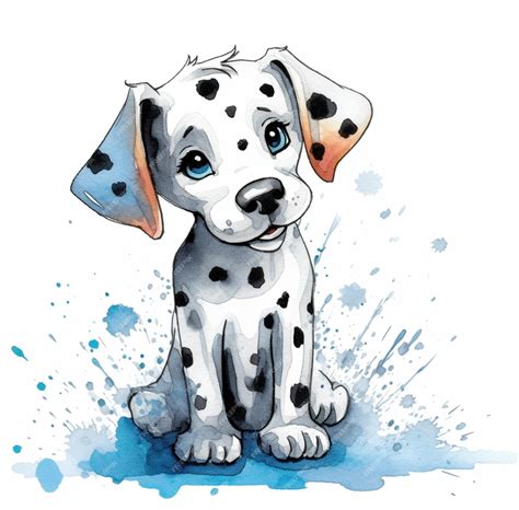 Premium AI Image | there is a drawing of a dalmatian puppy sitting down ...