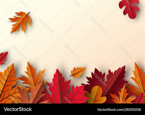 Autumn leaves background design with copy space Vector Image