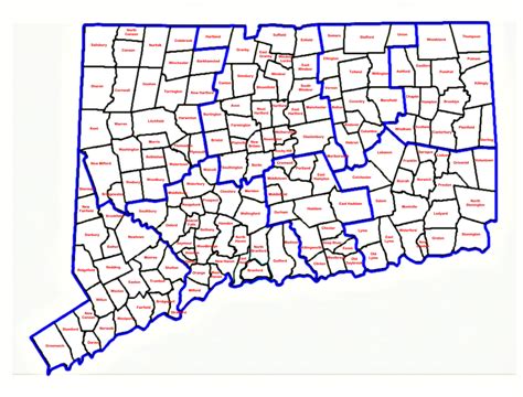 Printable Map Of Connecticut Towns