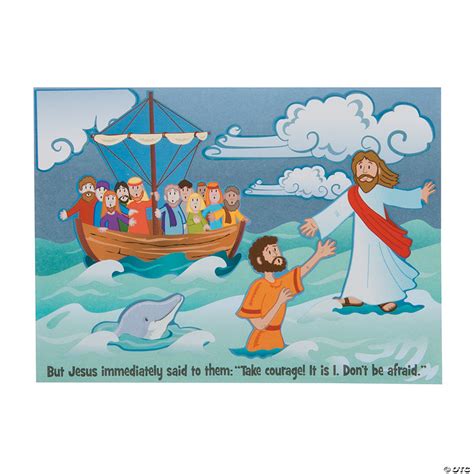 Jesus & Peter Walk on Water Mini Sticker Scenes | Oriental Trading