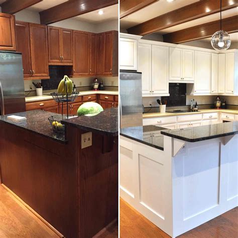 8 Photos Painting Oak Cabinets White Before And After And Review - Alqu Blog