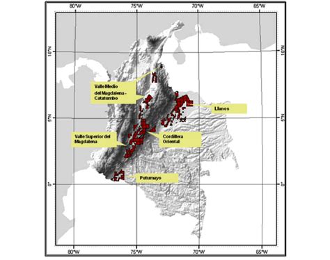 Map showing the geographical location of the Llanos basin in ...