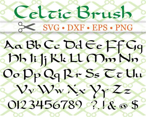 CELTIC BRUSH SCRIPT SVG FONT-Cricut & Silhouette Files SVG DXF EPS PNG | MONOGRAMSVG.COM by SVG ...