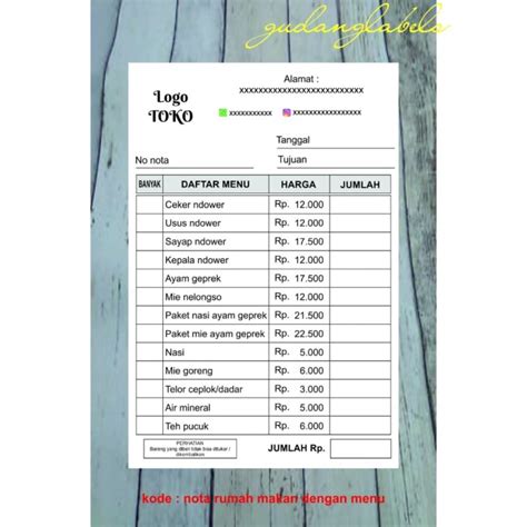 Contoh Daftar Menu Beserta Nota Fiscal Paulistana Emitir Duc - IMAGESEE