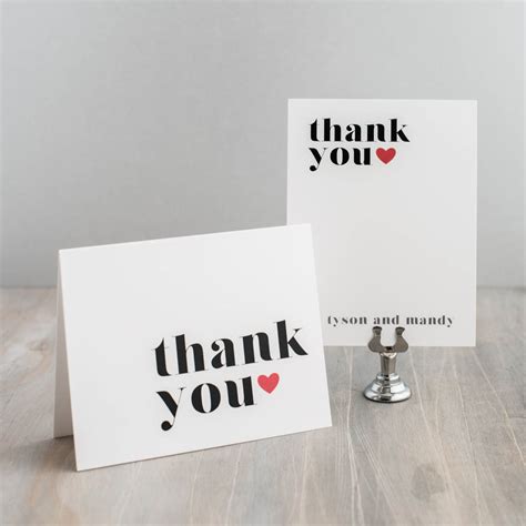 Modern Hearts Customizable Black & White Thank You Cards | Beacon Lane