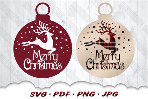 Reindeer Christmas Ornament Svg Reindeer Svg Files for Cricut Merry Christmas Svg Christmas ...