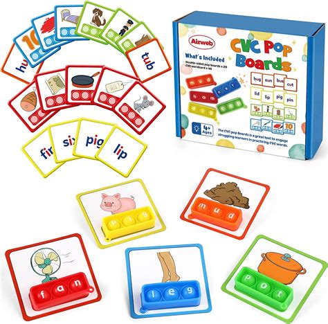 Buy Aizweb CVC Word Game,Mini Pop Board Fidget Sensory Toy Pack for Preschool Kindergarten ...