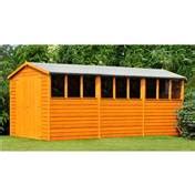 15 x 10 (4.52m x 2.99m) Dip Treated Overlap Apex Wooden Garden Shed ...