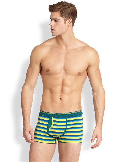 Diesel Striped Boxer Briefs in Green for Men | Lyst