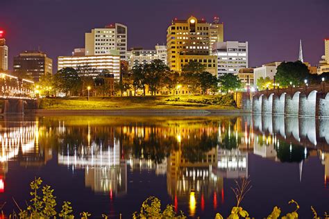 Harrisburg Pennsylvania at Night Photograph by Delmas Lehman - Fine Art America