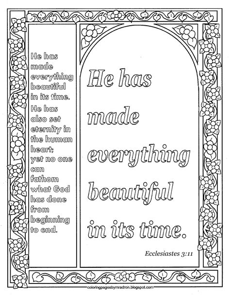 Coloring Pages for Kids by Mr. Adron: Free Ecclesiastes 3:11 print and ...