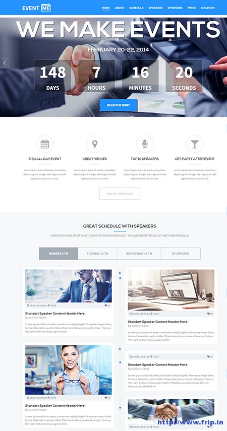 10 Best Event Landing Page Templates For Event, Concerts, Conferences - Frip.in