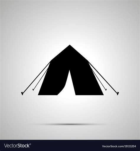 Tourist tent silhouette simple black icon Vector Image