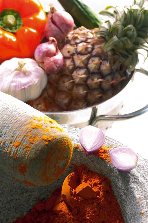 Curry paste ingredients stock image. Image of spicy, pineapple - 13546603